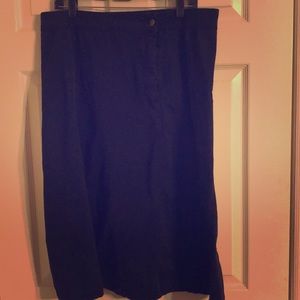 Faded black denim skirt
